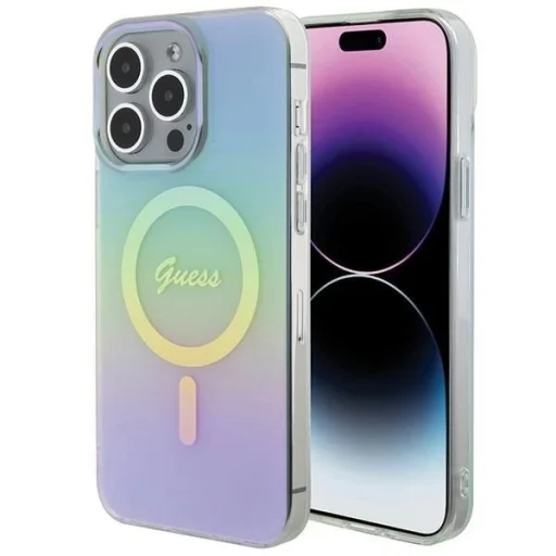 Guess IML Iridescent MagSafe tok iPhone 15 Pro - türkiz - 1