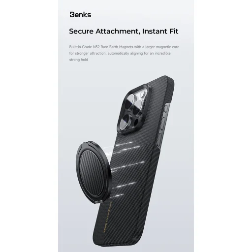 Benks Ring holder Grip 600D mágneses fekete - 11