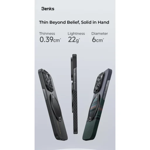 Benks Ring holder Grip 600D mágneses fekete - 9