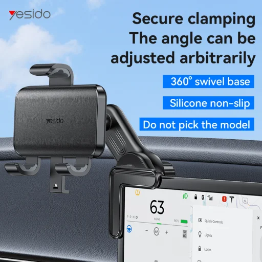 Yesido autós tartó C250 központi érintőképernyőre fekete - 5