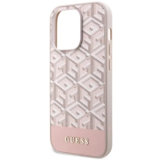Guess GUHMP14XHGCFSEP iPhone 14 Pro Max 6.7" rózsaszín/kemény tok GCube Csíkok MagSafe tok - 6