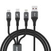 Dudao L3E 3 az 1-ben 60W MicroUSB USB-C Lightning kábel 1.2m - Fekete thumbnail