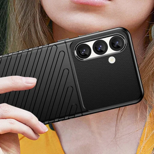 Thunder tok Samsung Galaxy S25 szilikon páncél tok fekete - 6