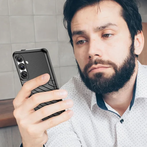 Thunder tok Samsung Galaxy S25 szilikon páncél tok fekete - 7