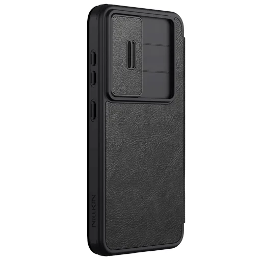 Nillkin Qin Pro fliptok Samsung Galaxy S25 számára kameravédővel - fekete - 3