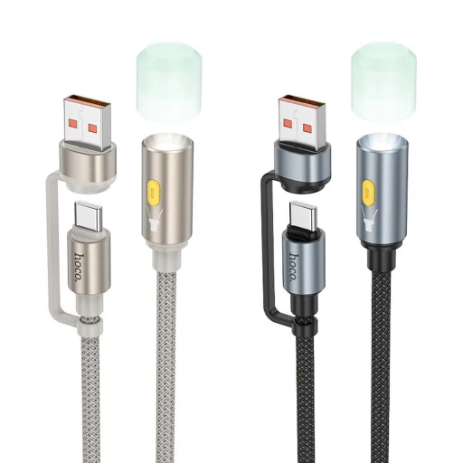 HOCO kábel USB A / Type C LED fénnyel UA38C arany - 4