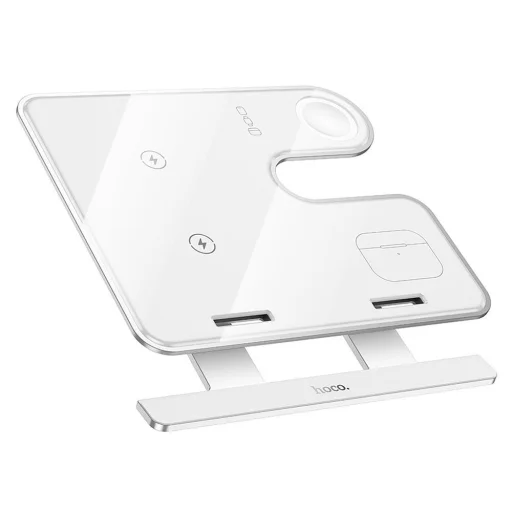HOCO vezeték nélküli töltő 3 az 1-ben MagSafe és APPLE Watch kompatibilis 15W CQ19 ezüst - 2