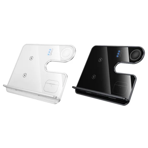 HOCO vezeték nélküli töltő 3 az 1-ben MagSafe és APPLE Watch kompatibilis 15W CQ19 ezüst - 3