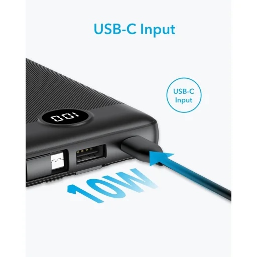 VEGER powerbank 10 000 mAh beépített kábelekkel Micro USB / Type C / Lightning C10 (W1116) fekete - 14