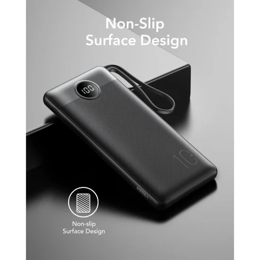 VEGER powerbank 10 000 mAh beépített kábelekkel Micro USB / Type C / Lightning C10 (W1116) fekete - 15