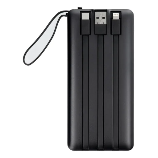 VEGER powerbank 10 000 mAh beépített kábelekkel Micro USB / Type C / Lightning C10 (W1116) fekete - 18