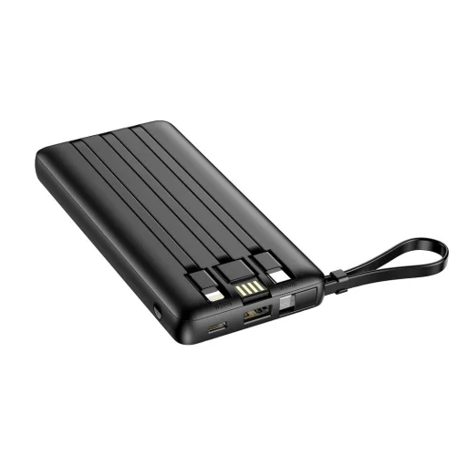 VEGER powerbank 10 000 mAh beépített kábelekkel Micro USB / Type C / Lightning C10 (W1116) fekete - 3