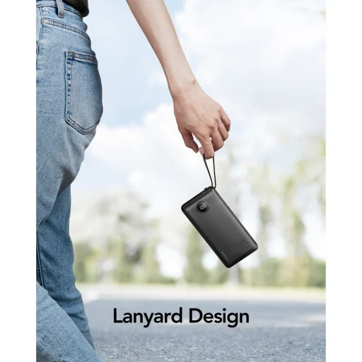 VEGER powerbank 10 000 mAh beépített kábelekkel Micro USB / Type C / Lightning C10 (W1116) fekete - 8