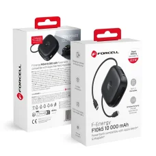 FORCELL F-ENERGY F10K5 powerbank kompatibilis MagSafe PD3.1 QC3.0 3A 22,5W 10000 mAh fekete