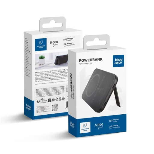 BLUE STAR powerbank 5000 mAh MagSafe kompatibilis 2A 5W W0553 fekete - 1
