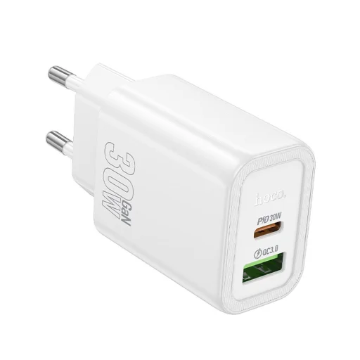 HOCO fali töltő USB A + Type C PD QC3.0 3A 30W N63 fehér - 1