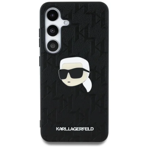 Karl Lagerfeld Leather Monogram Pin Logo Karl Head Samsung Galaxy S25 Plus fekete tok - 3