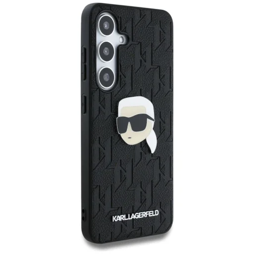 Karl Lagerfeld Leather Monogram Pin Logo Karl Head Samsung Galaxy S25 Plus fekete tok - 4