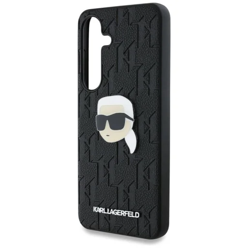 Karl Lagerfeld Leather Monogram Pin Logo Karl Head Samsung Galaxy S25 Plus fekete tok - 6