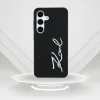Karl Lagerfeld Szilikon Fém Aláírásos Logó Samsung Galaxy S25 fekete tok thumbnail