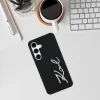 Karl Lagerfeld Szilikon Fém Aláírásos Logó Samsung Galaxy S25 fekete tok thumbnail
