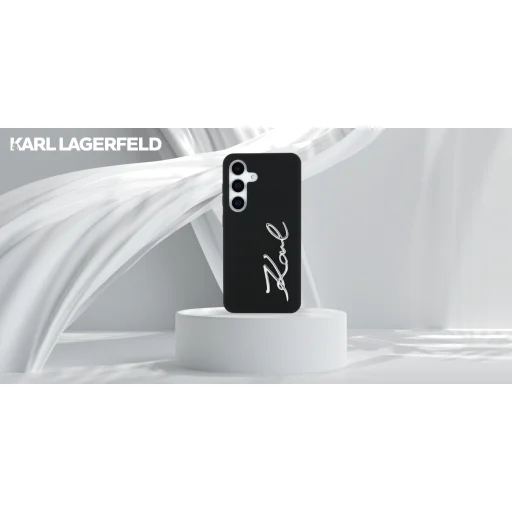 Karl Lagerfeld Szilikon Fém Aláírásos Logó Samsung Galaxy S25 fekete tok - 2