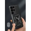 Samsung Galaxy S25 Ultra Páncélozott Hybrid Armor Camshield tok kamera védelemmel és fémgyűrűvel - fekete thumbnail