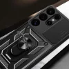 Samsung Galaxy S25 Ultra Páncélozott Hybrid Armor Camshield tok kamera védelemmel és fémgyűrűvel - fekete thumbnail