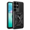 Samsung Galaxy S25 Ultra Páncélozott Hybrid Armor Camshield tok kamera védelemmel és fémgyűrűvel - fekete thumbnail