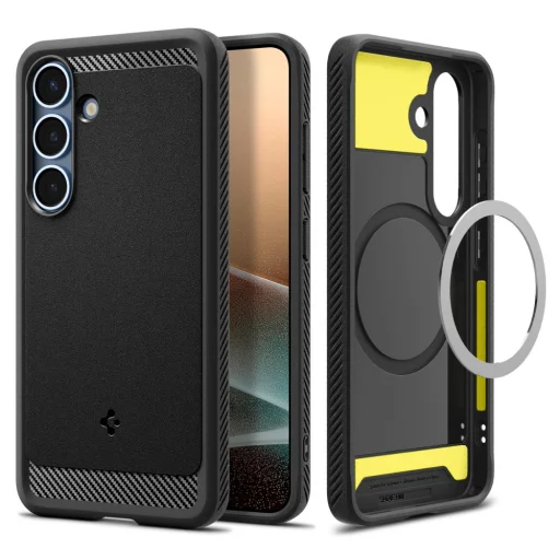  Galaxy S25+ Plus Matte Black Spigen Rugged Armor Mag Magsafe tok - 1