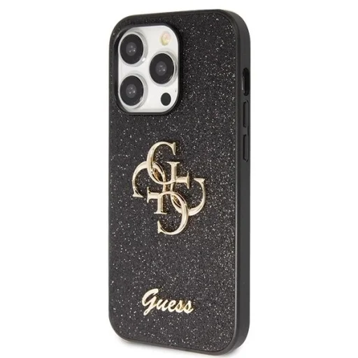 Guess GUHCP14XHG4SGK tok iPhone 14 Pro Max 6.7" - fekete Csillogó Írás Nagy 4G tok - 2