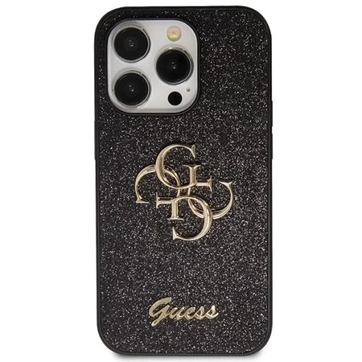 Guess GUHCP14XHG4SGK tok iPhone 14 Pro Max 6.7" - fekete Csillogó Írás Nagy 4G tok - 3