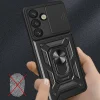 Samsung Galaxy S25 Páncélzat Hybrid Armor Camshield tok kameravédővel és fém gyűrűvel - fekete - 5