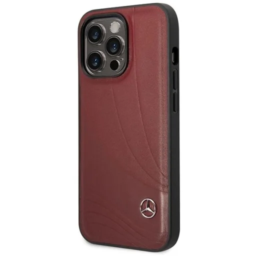 Mercedes MEHCP14L8ROLR iPhone 14 Pro 6.1" fekete/fekete bőrtok Hullámmintás - 2