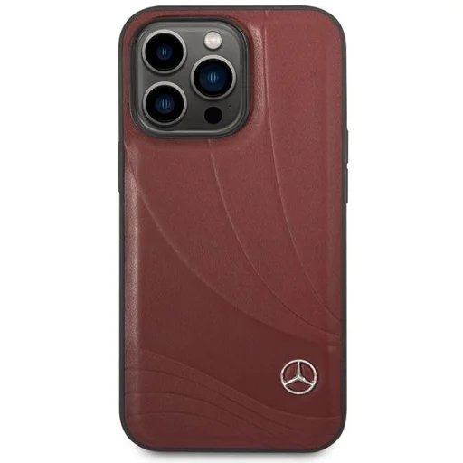 Mercedes MEHCP14L8ROLR iPhone 14 Pro 6.1" fekete/fekete bőrtok Hullámmintás - 3