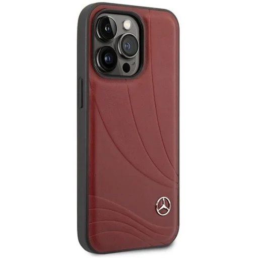 Mercedes MEHCP14L8ROLR iPhone 14 Pro 6.1" fekete/fekete bőrtok Hullámmintás - 4