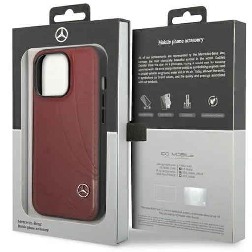 Mercedes MEHCP14L8ROLR iPhone 14 Pro 6.1" fekete/fekete bőrtok Hullámmintás - 8