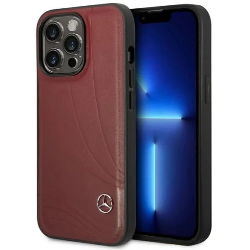 Mercedes MEHCP14L8ROLR iPhone 14 Pro 6.1" fekete/fekete bőrtok Hullámmintás - 1
