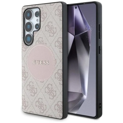 Guess HC MagSafe PU 4G Circle Classic Logo tok Samsung Galaxy S25 Ultra rózsaszín - 1