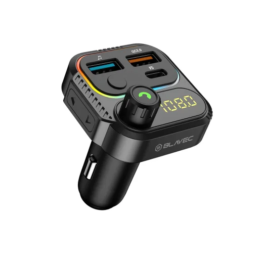 Blavec FM Transmitter Flash TR-01 MP3, Bluetooth - 2xUSB + Type C - PD 36W QC3.0 18W (TFMFTR01-B) fekete - 4