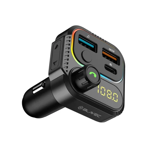 Blavec FM Transmitter Flash TR-01 MP3, Bluetooth - 2xUSB + Type C - PD 36W QC3.0 18W (TFMFTR01-B) fekete - 1