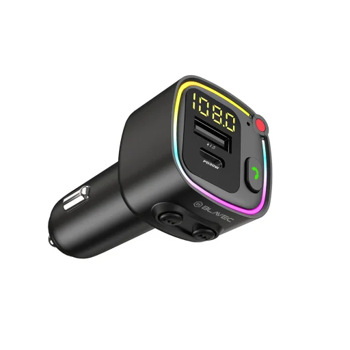 Blavec FM Transmitter Flash TR-02 MP3, Bluetooth - USB + Type C - PD 30W (TFMFTR02-B) fekete - 3