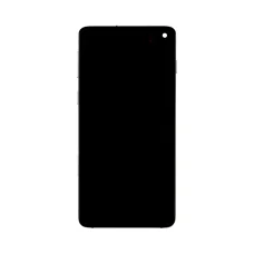 LCD kijelző + Érintőegység + Előlapi egység Samsung G973 Galaxy S10 fekete,