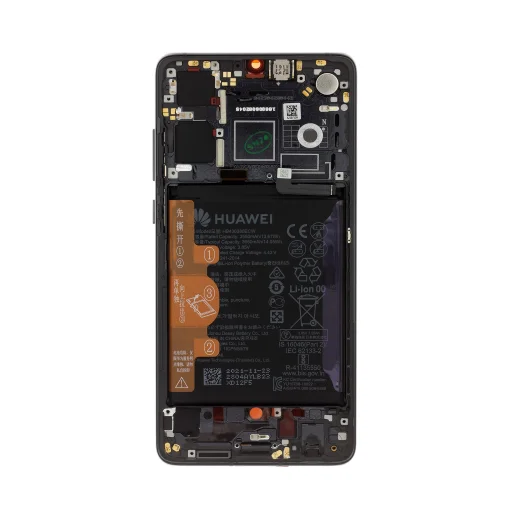 LCD kijelző + Érintőegység + Előlapi keret (Ujjlenyomat nélkül) Huawei P30 Fekete (Szervíz csomag) - 2