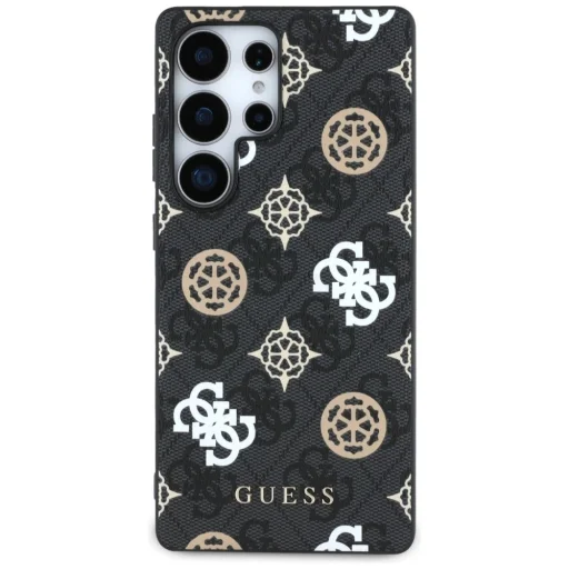 Guess 4G Nyomtatott Színes Peony Mintás MagSafe tok Samsung Galaxy S25 Ultra Fekete Tok - 2