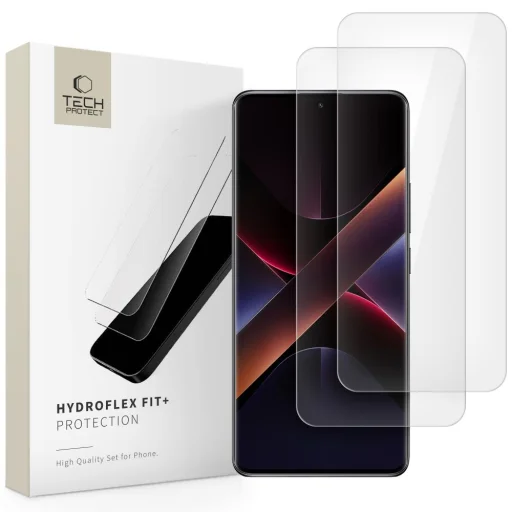 Tech-protect Hydroflex Fit+ 2 db-os üvegfólia Xiaomi Redmi Note 14 Pro 5G / 14 Pro+ Plus 5G / Poco X7 5G Átlátszó - 1