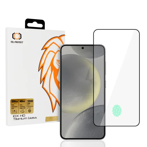 Edzett üveg Tel Protect 10X HD Titanium Samsung Galaxy S25 Plus készülékhez (ujjlenyomat feloldással) üvegfólia - 1