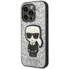 Karl Lagerfeld KLHCP14XGFKPG iPhone 14 Pro Max 6.7" hardcase ezüst / ezüst Glitter Flakes Ikonik tok thumbnail