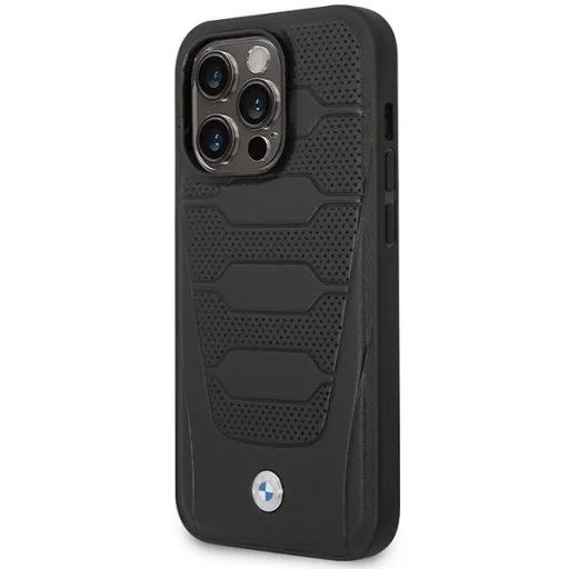  iPhone 14 Pro Max 6.7" fekete/fekete bőr ülések mintás BMW BMHCP14X22RPSK tok - 2