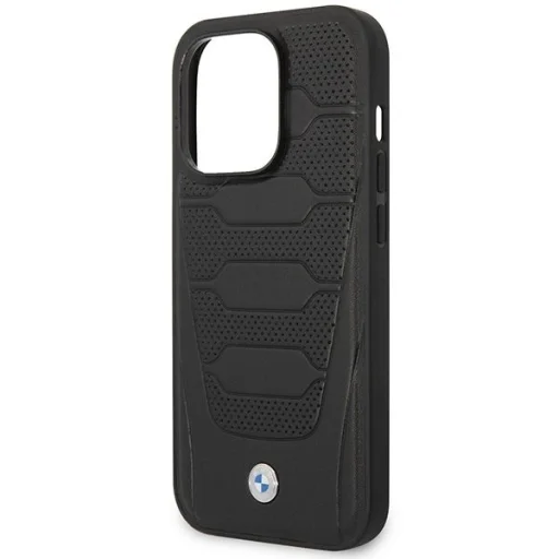 iPhone 14 Pro Max 6.7" fekete/fekete bőr ülések mintás BMW BMHCP14X22RPSK tok - 6